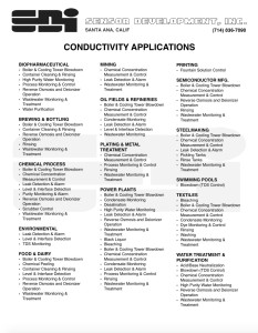 CONDUCTIVITY SENSOR APPLICATIONS